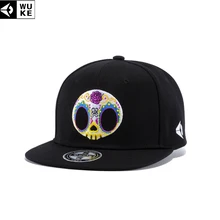 WUKE Новое поступление, Женская Бейсболка, регулируемая Женская Хип-хоп кепка с плоским козырьком, Снэпбэк Кепка с вышивкой черепа, Мужская кепка