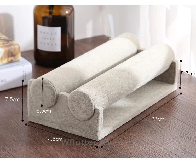 

High Quality Velvet Bracelet Display Props Watch Holder Watch Showing Stand Anklet Showcase Shelf Jewelry Organizer With 2 Bars