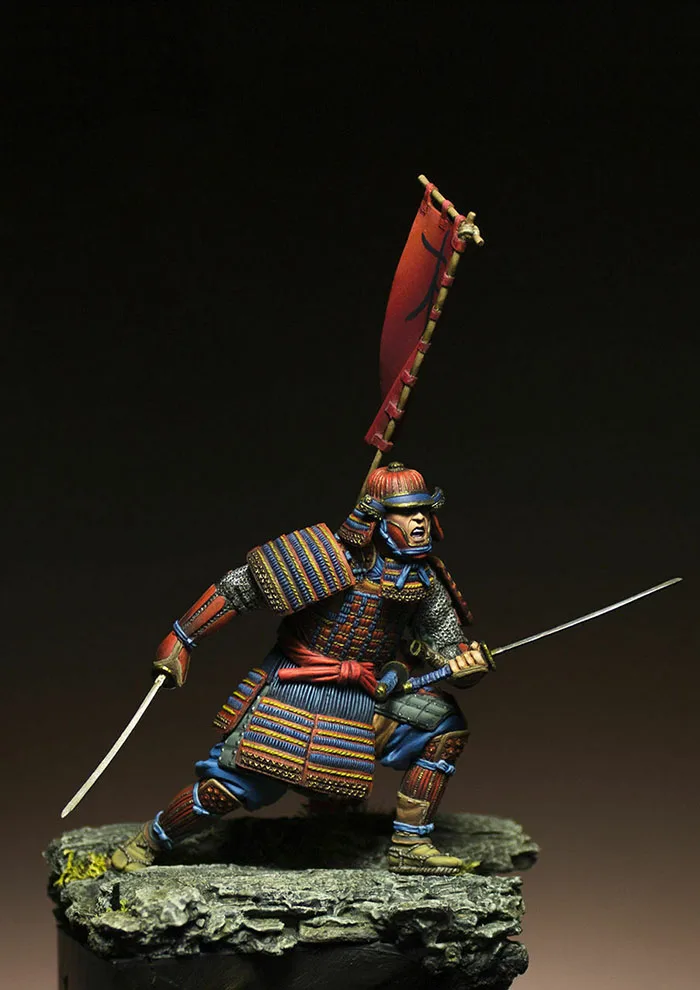 Details about   1/24 75mm Samurai Japan Swordman Unpainted Model Kits Garage Kit No Flag Figure 