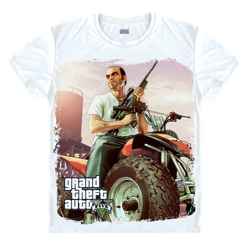 Мужская футболка с ярким принтом Grand Theft Auto Game GTA 5 летняя для пар забавная одежда |