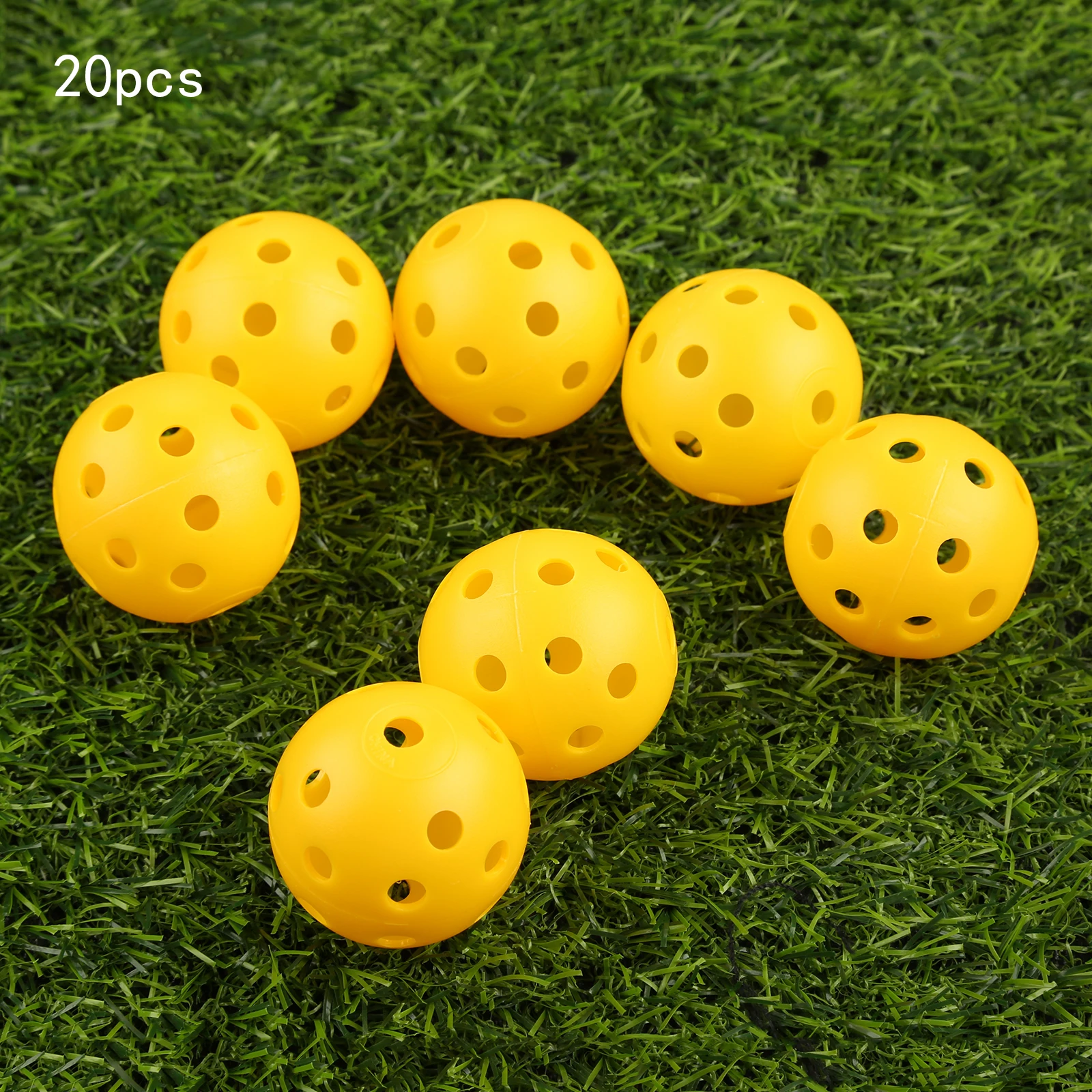 Gohantee 20 шт. 41 мм мячи для тренировки гольфа пластиковые воздушные шары полые с отверстием для гольфа наружные мячи для тренировок для гольфа Аксессуары для гольфа - Цвет: Yellow
