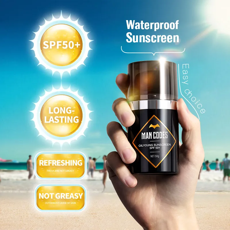 50 г мужской крем для лица солнцезащитный крем Защита от солнца SPF 50+ изоляция УФ солнцезащитный крем Антивозрастной контроль масла увлажняющий солнцезащитный крем