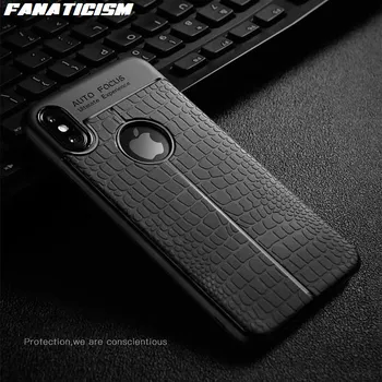 

Fanaticism Magnetic Suction Soft Silicone Case For iphone X XR XS Max 6s 7 8 Plus Crocodile pattern Anti-knock GEL Back Cover