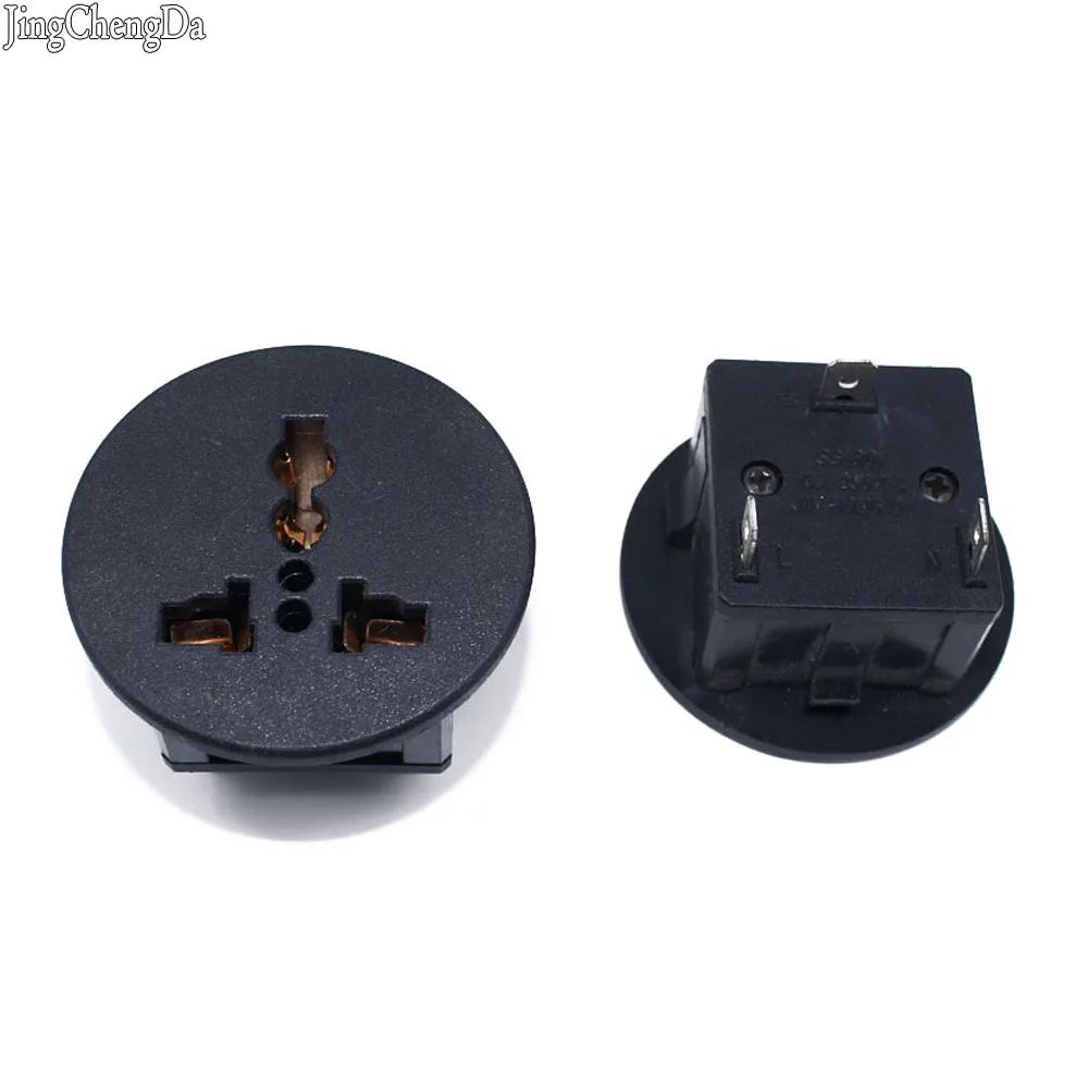 

JCD 1pcs Round universal AC utility power socket outlet SS - 801 -1 black three batch