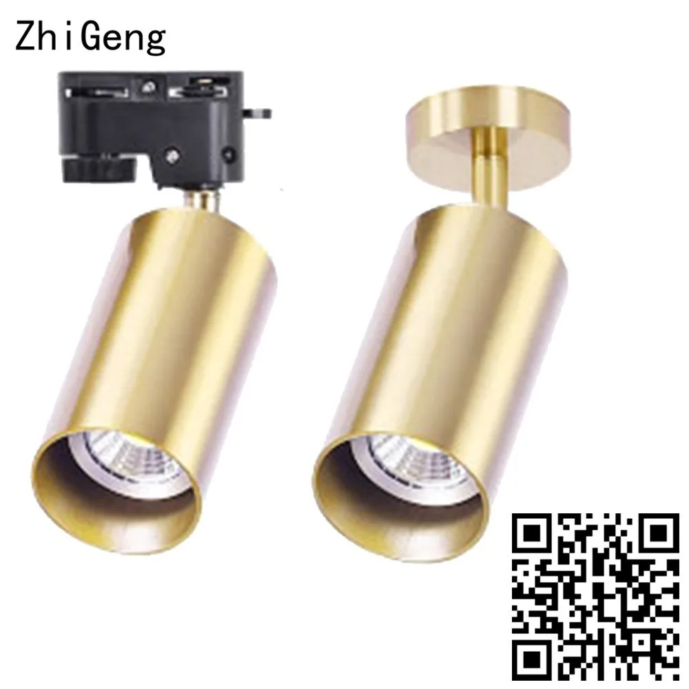 ZhiGeng GU10 золото одна голова поверхностного монтажа Потолочные светильники для фона стены коридора прохода трек Внутреннее освещение приспособление