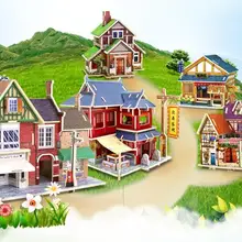 3D деревянные головоломки Мировая архитектура Конструкторы Сборка игрушки для детей и взрослых