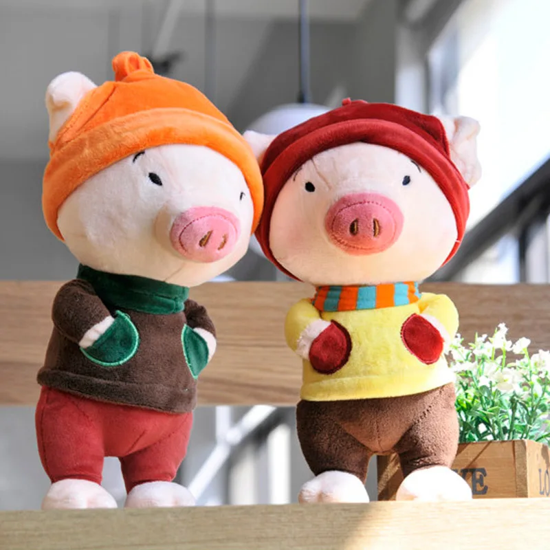 

RYRY 30cm Cute Pig Stuffed Animals Plush Toys Kawaii Piggy With Fashion Hat Colors Clothes Great Pet Toys for Children Gifts