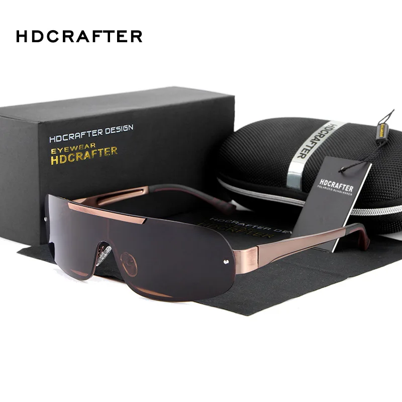 Поляризованные солнцезащитные очки мужские Винтажные Солнцезащитные очки Мужские HD внутреннее покрытие высококачественные солнцезащитные очки для юрты рыбацкие очки для вождения - Цвет линз: Brown
