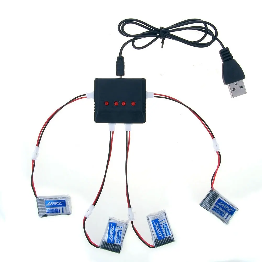 

4 шт. * EBOYU 3,7 в 150 мАч литий-полимерный JJRC H36 30C Аккумулятор для квадрокоптера дрона + 4 в 1 аккумулятор для радиоуправляемого квадрокоптера запасные части зарядное устройство