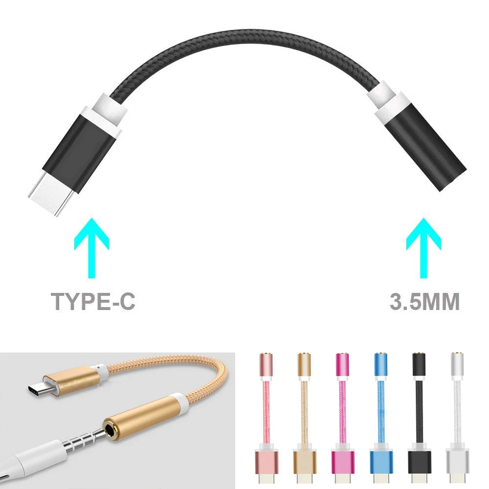 

Usb Type C To 3.5mm Audio Aux Jack Adapter Cable for Xiaomi Mi 8 9 Mi8 Mi9 SE Black Shark 2 Usb-C Converter Earphone Audio Cable