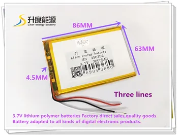 

3 line 3.7V 3600mAH 456386 Polymer lithium ion / Li-ion battery for tablet pc cell phone POWER BANK MIUI