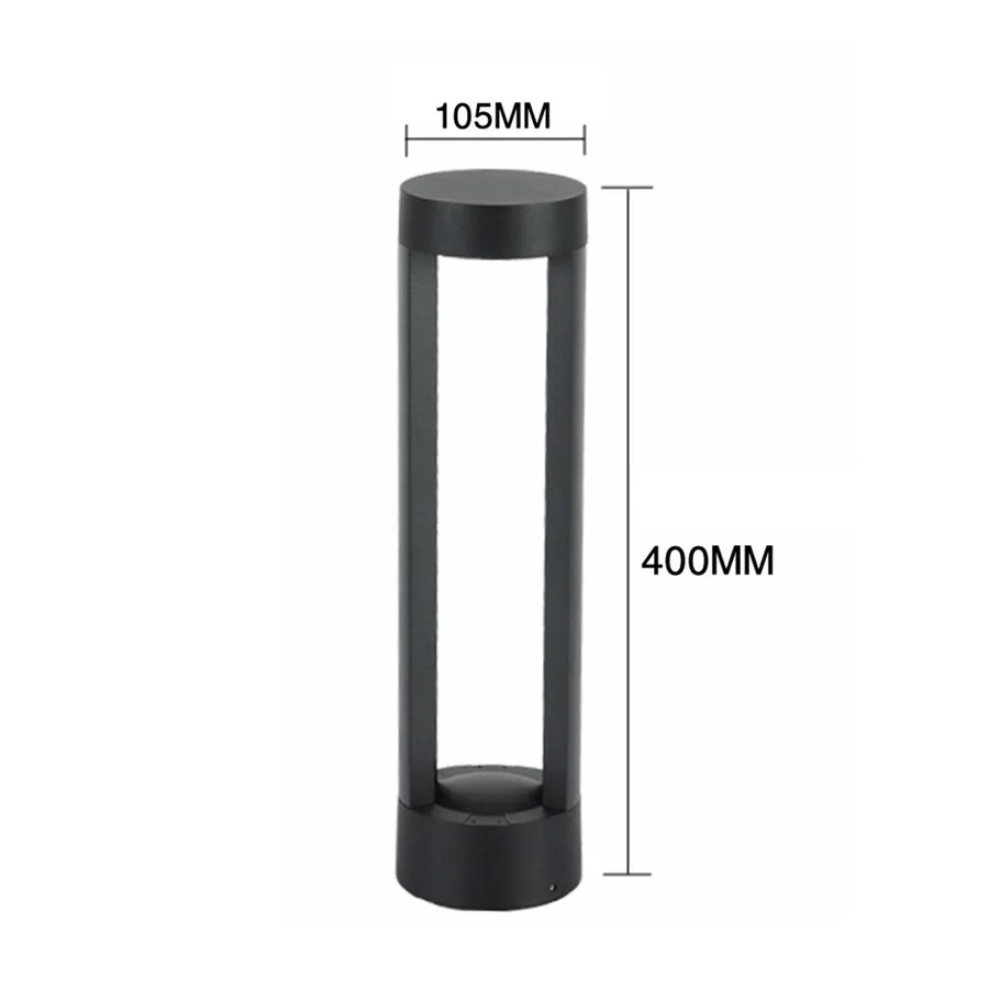 Thrisdar 60CM Outdoor Stand Pole Column Lawn Light Waterproof Garden Pillar Lawn Lamp Courtyard Pathway Post Bollards Light