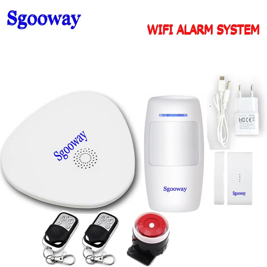 Sgooway EN RU ES язык беспроводной домашней безопасности Wi-Fi Сигнализация приложение дистанционное управление с ip-камерой PIR датчик двери - Цвет: V10 Bundle A