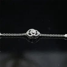 LASAMERO 0.262CTW роскошные золотые браслет в форме сердца натуральный кристалл алмаза браслет 18 К золото половина Алмазный диск браслет