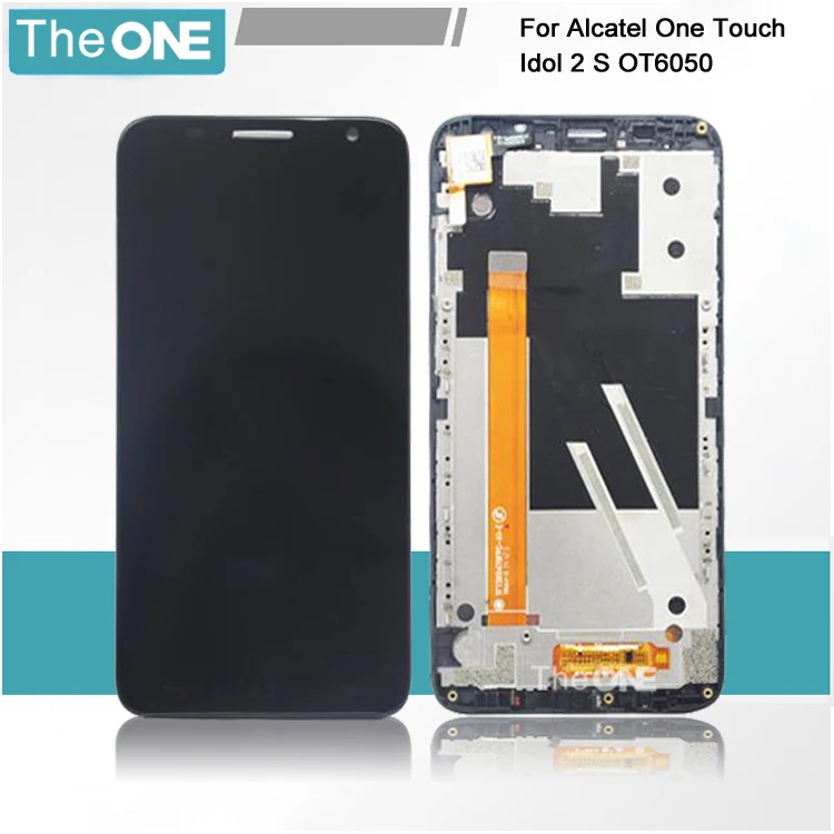 

Black/White Frame For Alcatel One Touch Idol 2S OT6050 6050 LCD Display with Touch Screen Digitizer Assembly Free Shipping