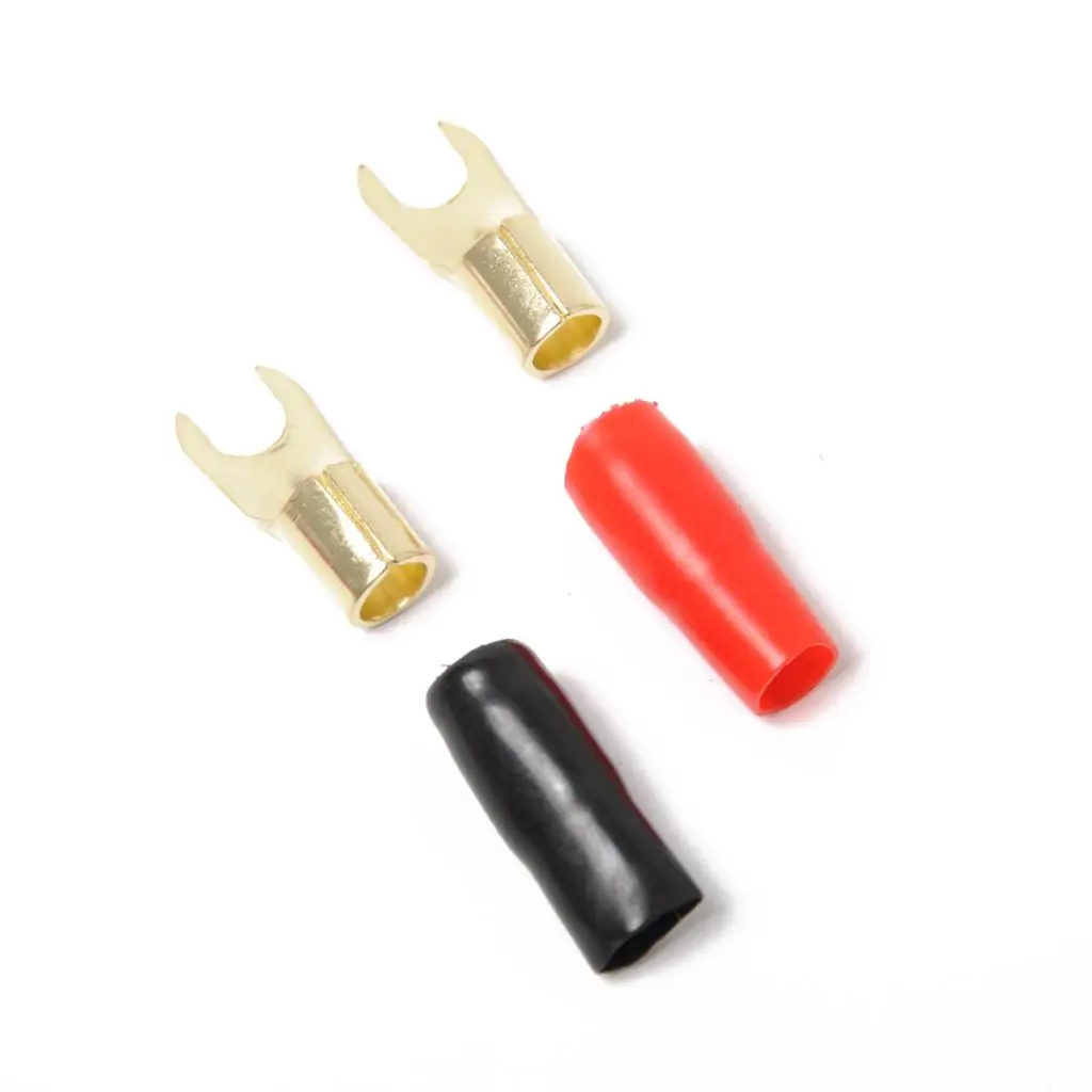 

5 Pairs 8 AWG Gauge Fork Terminals Wire Connector Kit Positive+Negative
