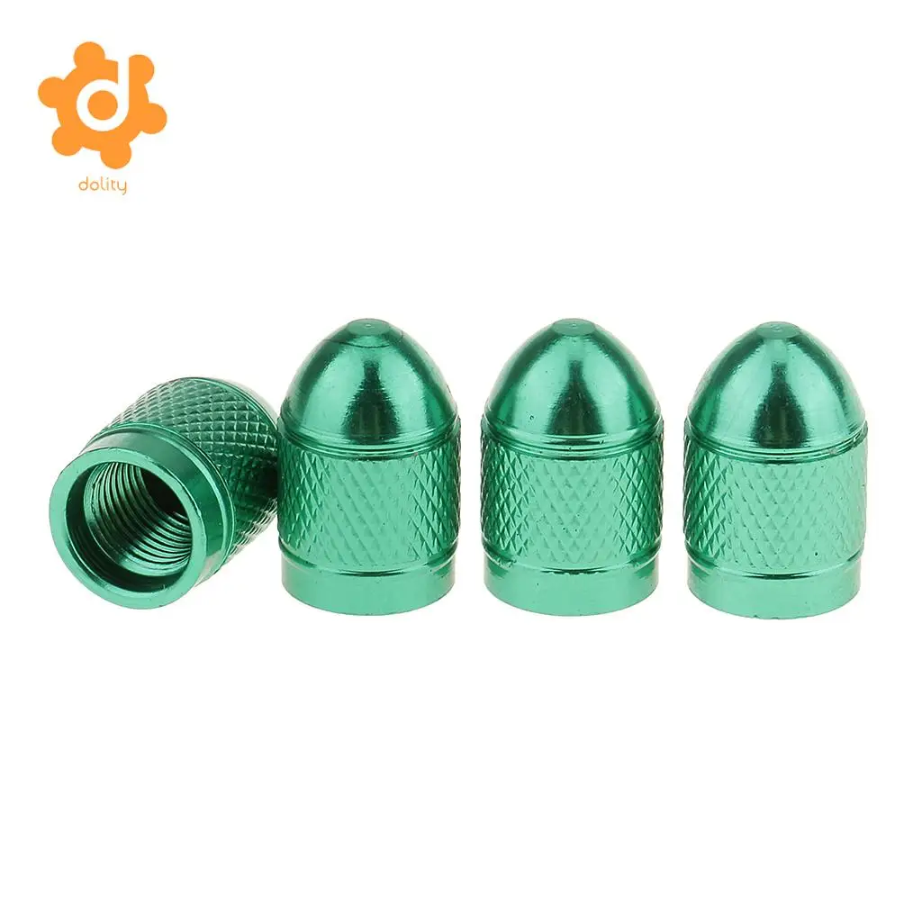 dolity 8 Pieces Red Green Aluminum Bullet Tire Valve Stem Air Port Cover Cap