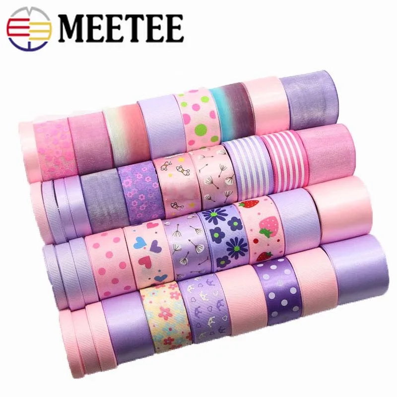 

Meetee 1set Silk Satin Ribbon Lace Webbing Making Jewelry Bow-tie Children's Hair Handmade DIY Decor Crafts Accessories AP670