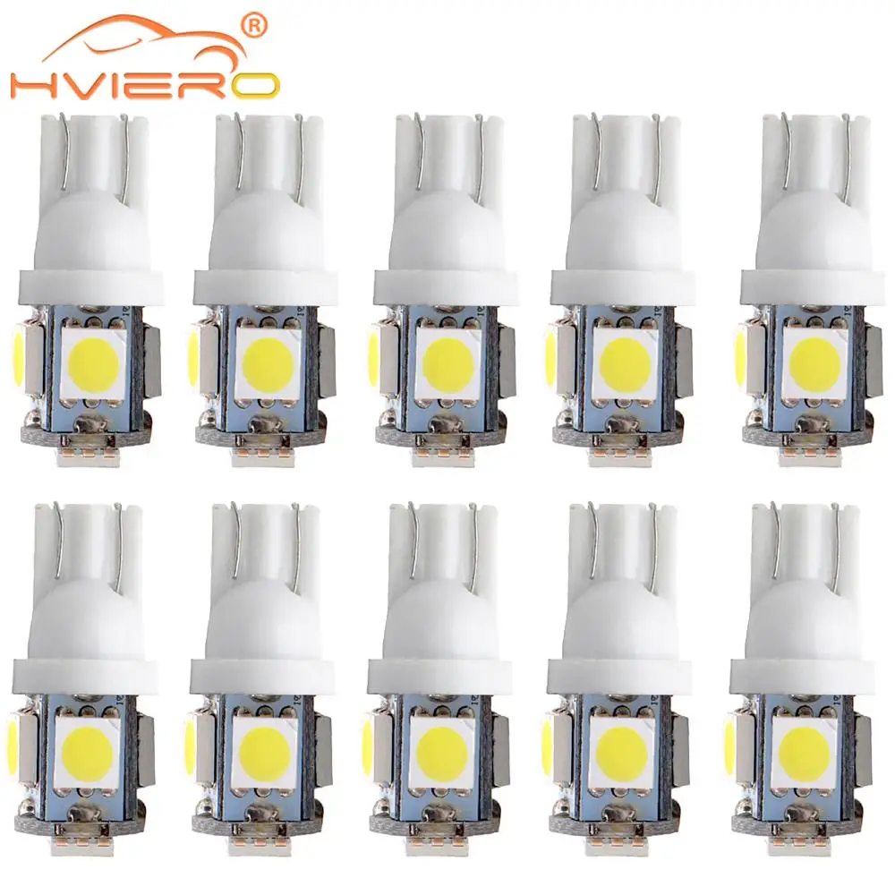 

Wholesale 10pcs T10 5 SMD W5W 5050 LED 5SMD Light Wedge high quality Bulb Lamp For Car 12V New Free shipping