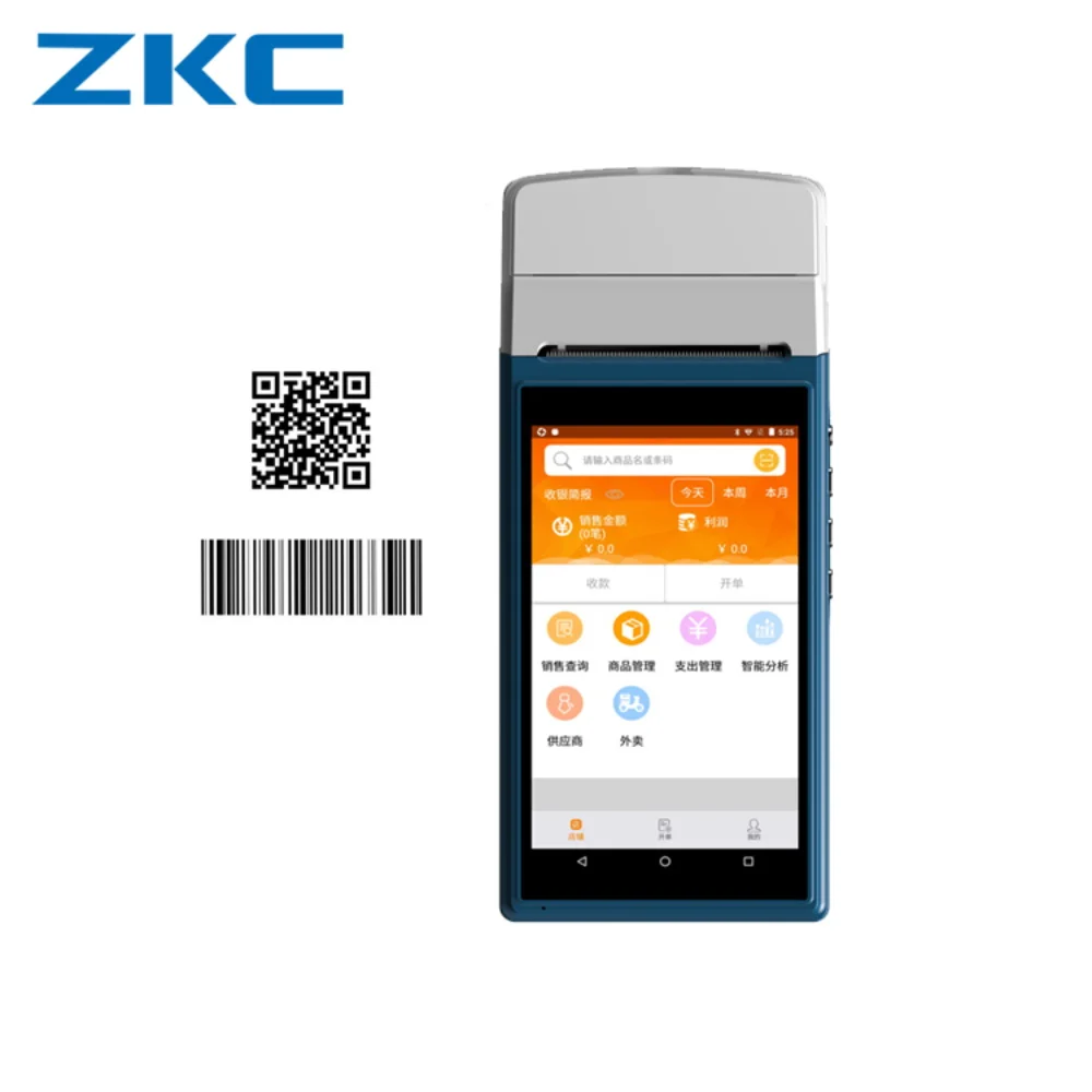 

2019 android mini rugged mobile pos printer terminal multi function nfc/rfid reader reatils barcode scanner