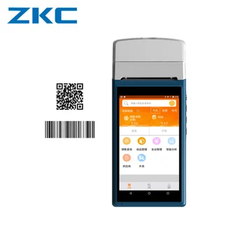 

ZKC5502 5.5 inch touch screen qrcode reader thermal printer and nfc android 7.1 4g pos