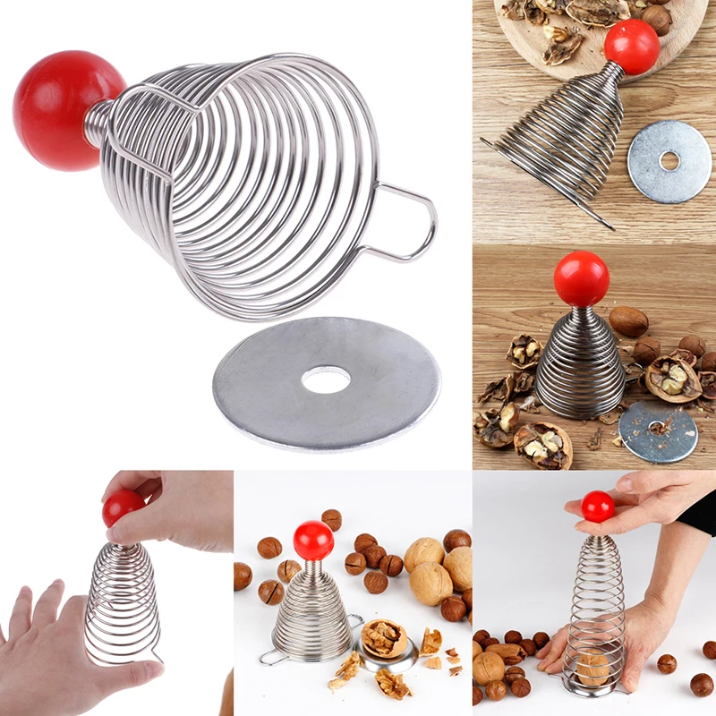 1pc Nut Cracker Walnut Device Creative Nut Opener Fruit Vegetable Stretchable Stainless Spring Kitchen Accessories Gadgets Tools