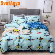 Svetanya Aircraft print Kids Bedding Set 100 Cotton Bedlinen Single Double Queen size Svetanya Aircraft print Kids Bedding Set 100 Cotton Bedlinen Single Double Queen size