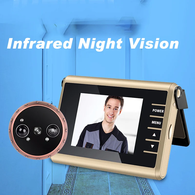 120 Wide Angle View 1.0MP HD Digtial Peephole Camera and PIR Motion