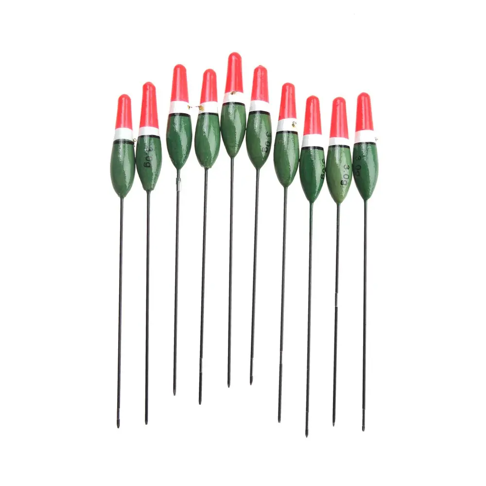 

8 Pack 10 Pcs 3 gle the Fishing Float / Fishing Tackle Paulownia Wood Tools(red and green)