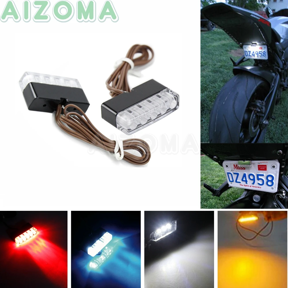 Qiilu 12V Universal Motorcycle Motorbike LED License Plate Light Rear Tail Lamp White Qiilu 12V Universal Motorcycle Motorbike LED License Plate Light Rear Tail Lamp White