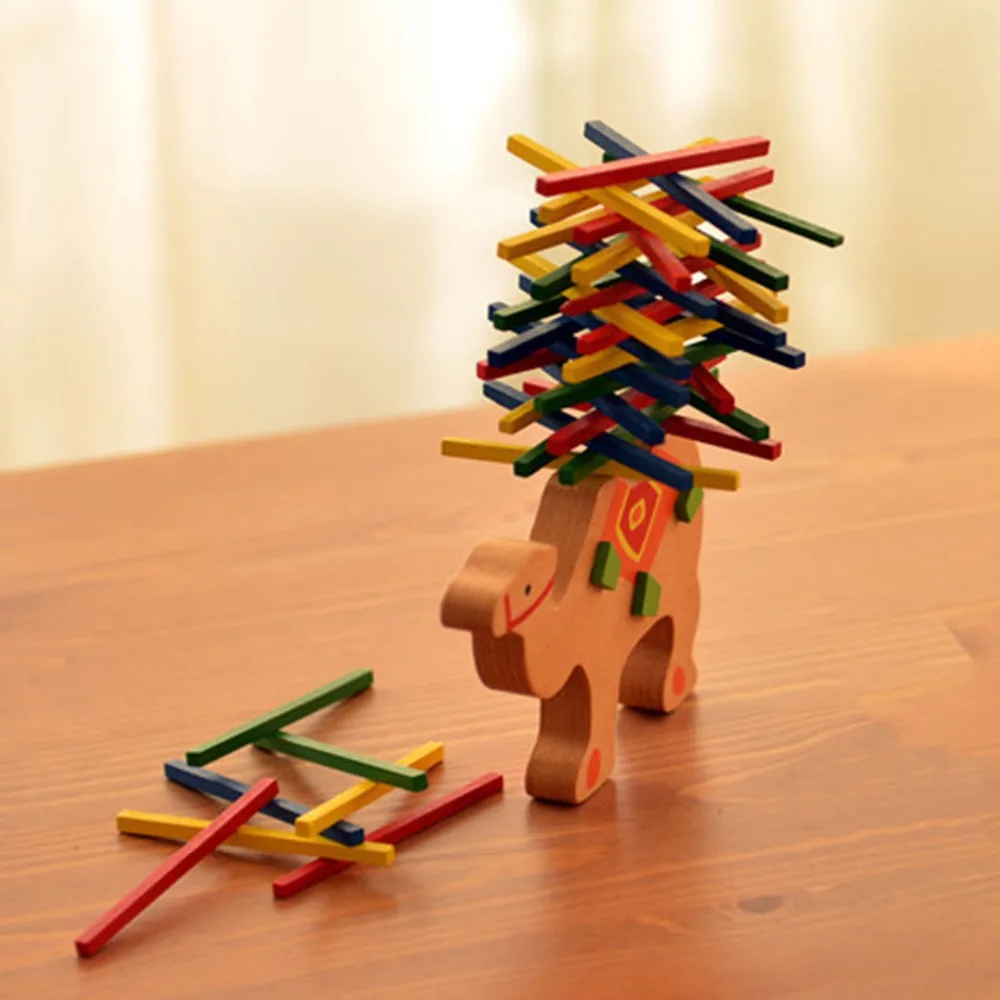 Balancing Wooden Math Toys Cute Cartoon Animal Educational Elephant Camel Game Wood Balance Montessori Toys Baby math kids funny