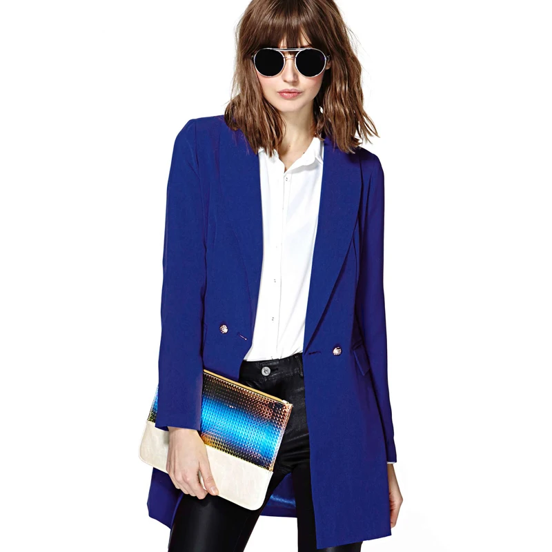 European Style Women Fashion Blazer Long Sleeve Double