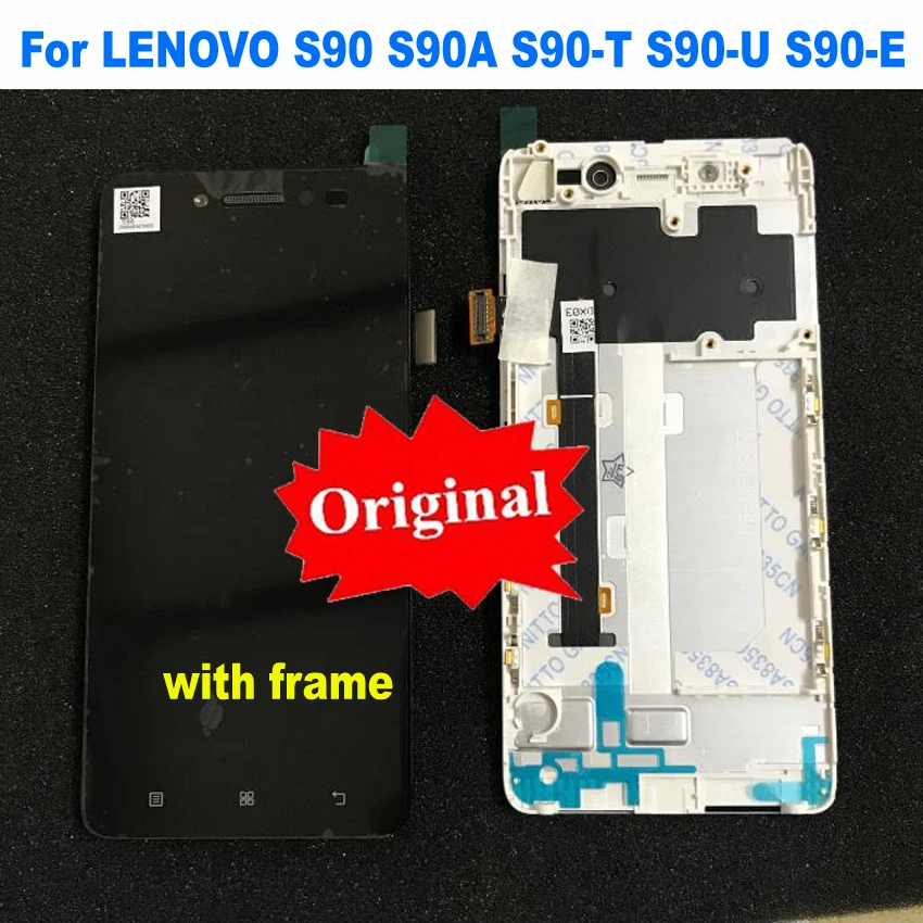 

Original New LCD Display Touch Screen Digitizer Sensor Assembly with Frame For Lenovo S90 S90A S90-E S90-T S90-U Phone Parts