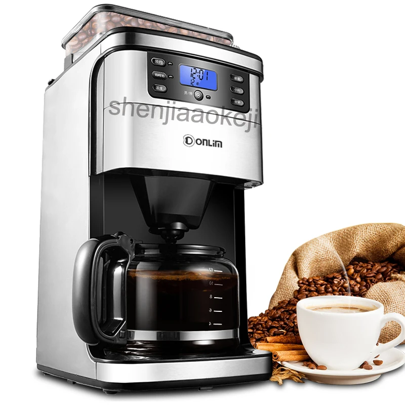 KF800 Cutomatic coffee machine home grinding bean Cafe American machine  drip coffee maker For Home/Office Use 220v 900W