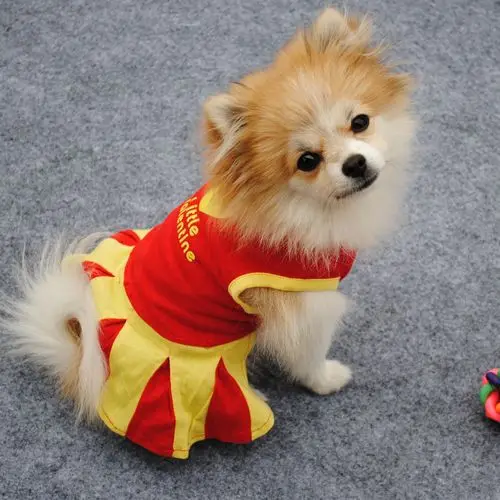 Мини-платье одежда собака жилет юбка с кошкой в полоску Одежда Костюм для щенков