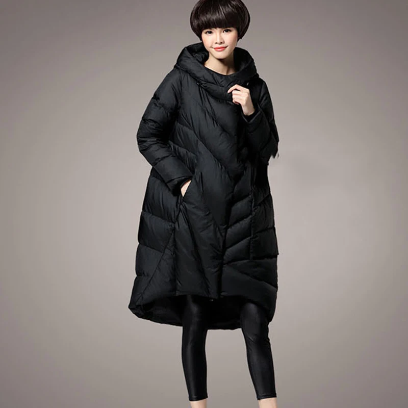 2018 Red Couleur Long Duvet Pleine Capuche Col Manches Canard Blanc Bas xitao Femmes Ljt4226 Automne Manteau Black wine Casual Nouveau De Mode Solide Ljt4226 Le Vers Thich dwn6YFaq