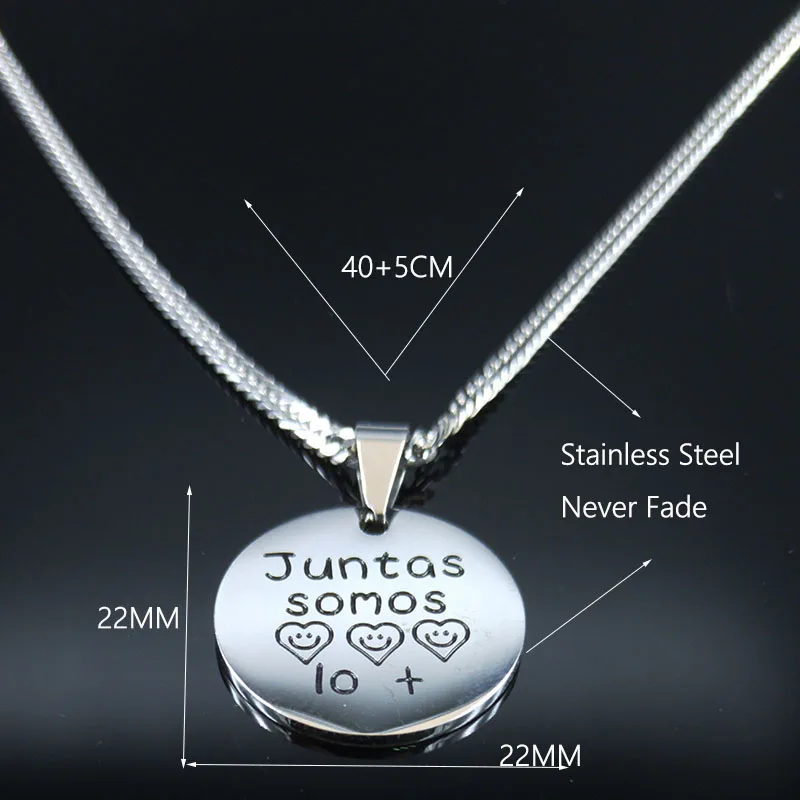 2021 модное ожерелье Juntas somos Lo + из нержавеющей стали маленькая цепочка для женщин