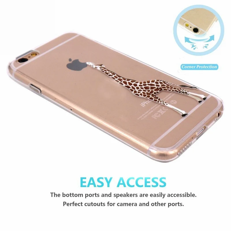 Portefeuille For iPhone 7 Case Giraffe TPU Soft Rubber Silicone Skin Cover for iPhone 8 Plus X 10 6 6S 5 5S SE Cases Accessories (6)