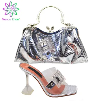 

New Arrival Italian Shoes and Bags Set Decorated with Rhinestone Pumps Women Shoes African Shoe and Bag Set for Party In Women
