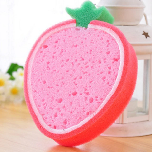 ZGTGLAD 1Pcs New Cute Fruits Foam Sponge Magic Wipe Sponge Clean Wash