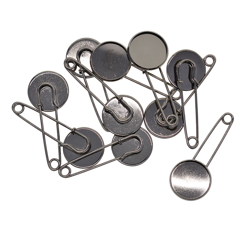 Buy 10pcs Blank Brooch Cabochon Settings Lapel Pin