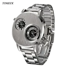 2017 New Mens Watches Fashion Stainless Steel Date Military Sport Quartz Analog Wrist Watch Male Clock Watches,Dec 7*40