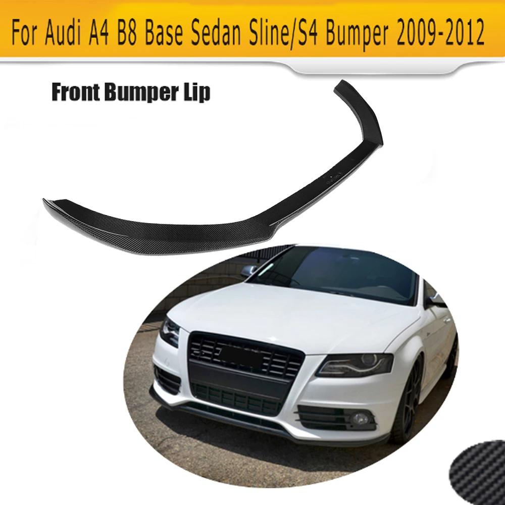 Карбоновый передний бампер для Audi A4 B8 Sline S4 Sedan 2009 2012 не Standard Black FRP|front lip spoiler|lip