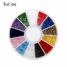 1 шт. 12 Цветов Nail Art Стразы Акриловые Nail Украшения 1.5 мм для Уф-Гель и Ноутбук DIY