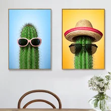 Sunglasses Funny Cactus Modern Plants Wall Art Canvas Painting Nordic Posters And Prints Wall Pictures For Living Room Decor Sunglasses Funny Cactus Modern Plants Wall Art Canvas Painting Nordic Posters And Prints Wall Pictures For Living Room Decor