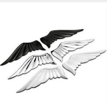 

3D Alloy Metal Angel Hawk Wings Emblem Badge Decal Car Logo Sticker golden silver color optional 1pair for all car decoration