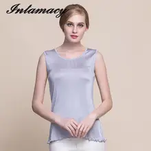 Лето, новые женские вязаные жилеты из натурального шелка, женские блузки, шелковые жилеты и блузки без рукавов