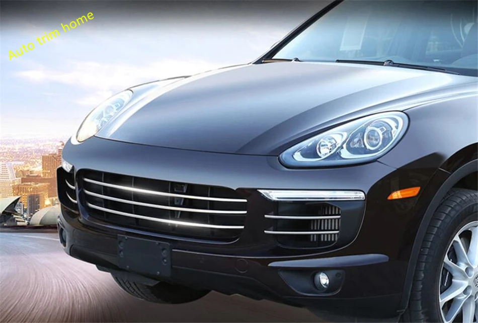 

LAPETUS Front Face Middle Center Grille Grill Lid Decoration Strip Cover Trim 7 Pcs For Porsche Cayenne 2015 - 2017 Exterior Kit