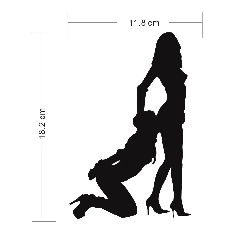 Cunymagos Girl Bondage Car Sticker Vinyl Decal Motorcycle Fashion Car-styling Car Wall Stickers LaserBlackSilver 11.8cm18 (4)