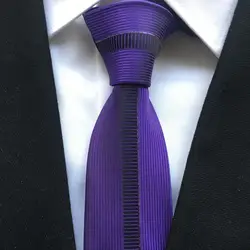 Новые модные дизайнерский галстук уникальный Тощий Галстук Фиолетовый с вертикальной полосы Gravata